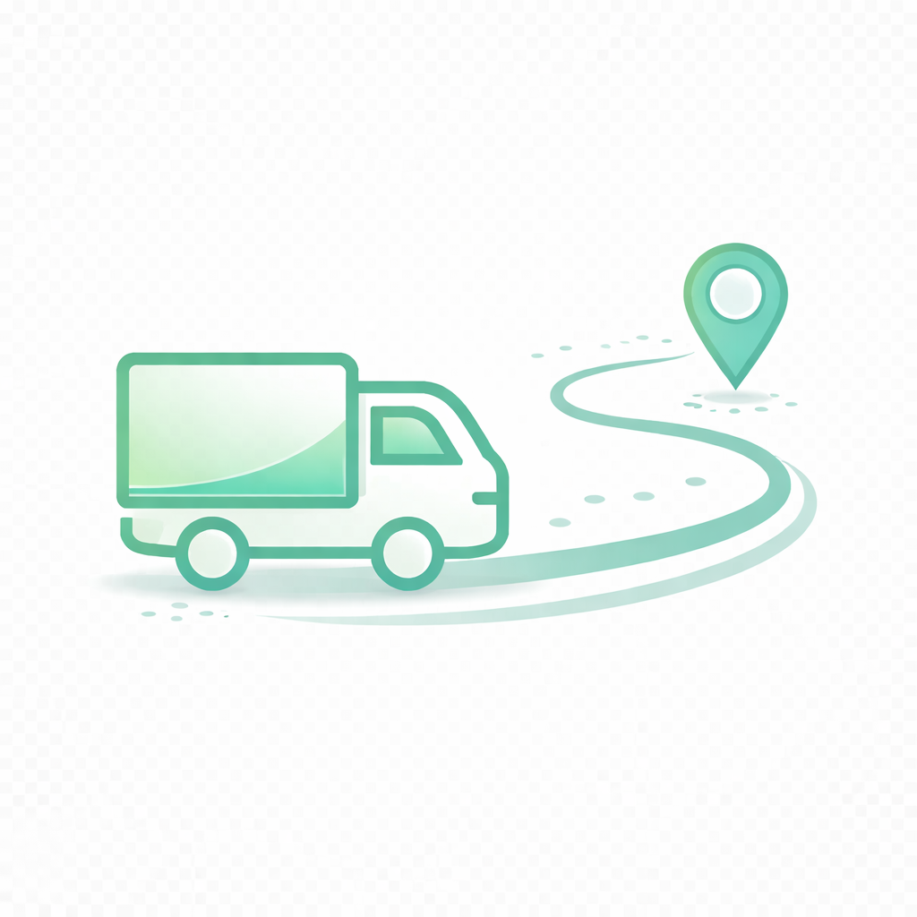 配送とルートを表すイメージイラスト